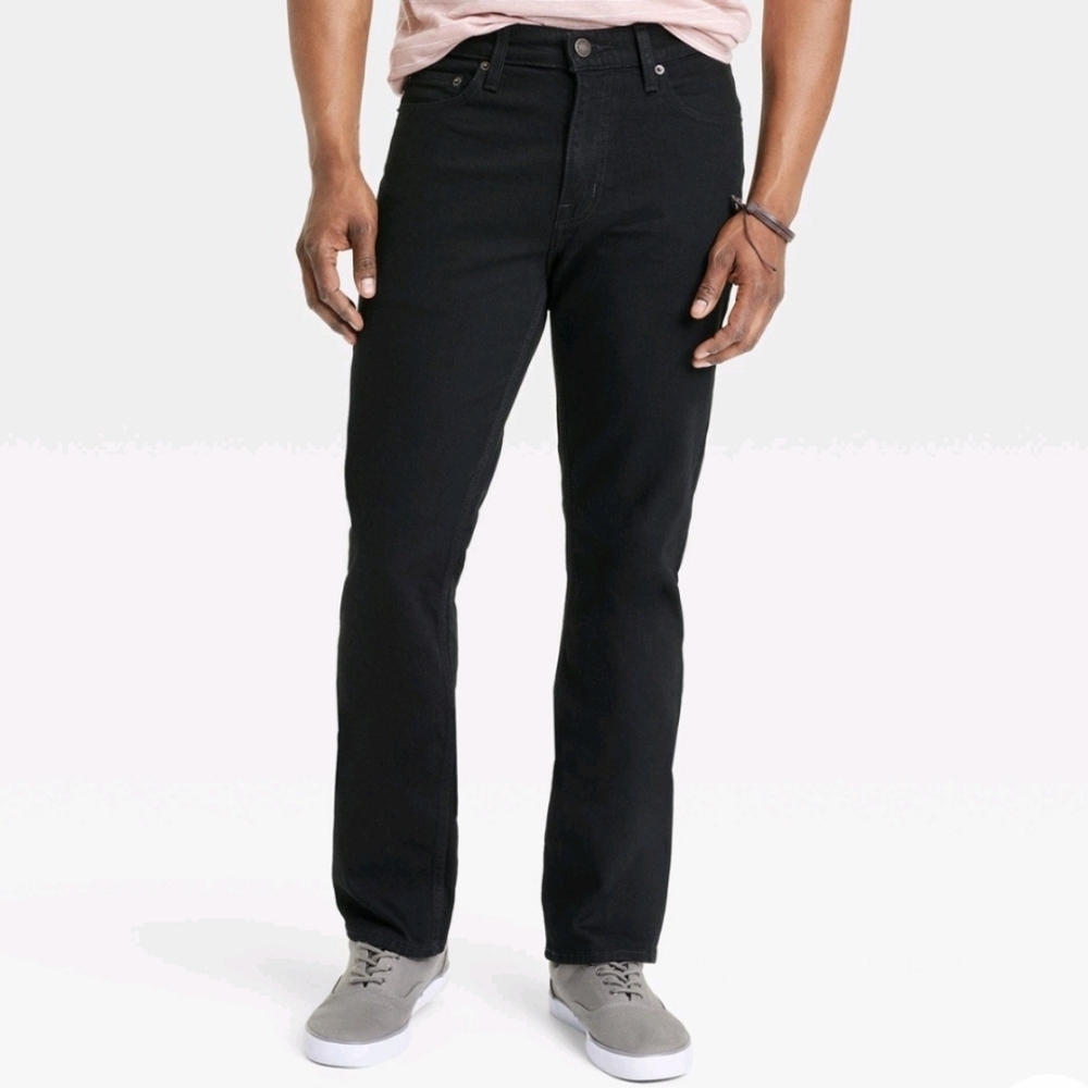 Men's Straight Fit Jeans - Goodfellow & Co - Jet Black - 32x32